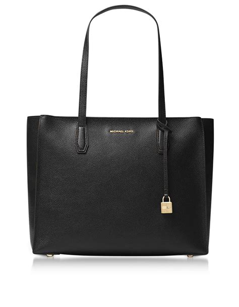 michael kors mercer large leather tote black|michael kors mercer bag large.